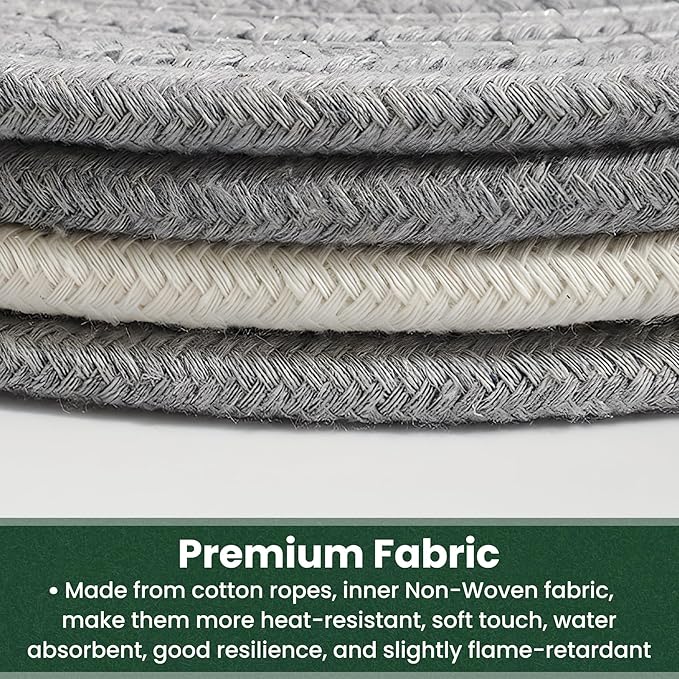 10 Inch Trivets for Hot Dishes, Hot Pots and Pans, 5 Pcs | Comes with Storage Basket, Extra Large Thick Heat Resistant, Large Coaster, Hot Pads, Pot Holders for Countertop