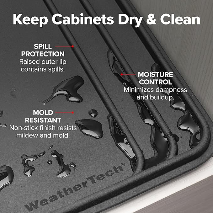 WeatherTech Sink Mat - Waterproof Under Sink Liner Mat for Kitchen Bathroom – 46” x 22” Inches - Durable, Flexible Tray – Home Undersink Organizer Must Haves, Tan, Made from Plastic