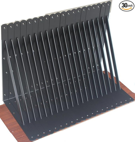 30 Pack L18 x H 12" Black Heavy Duty Shelf Brackets with Screws Metal Shelf Brackets Shelf Support Angle Brackets for Shelves L Brackets Heavy Duty Floating Shelf