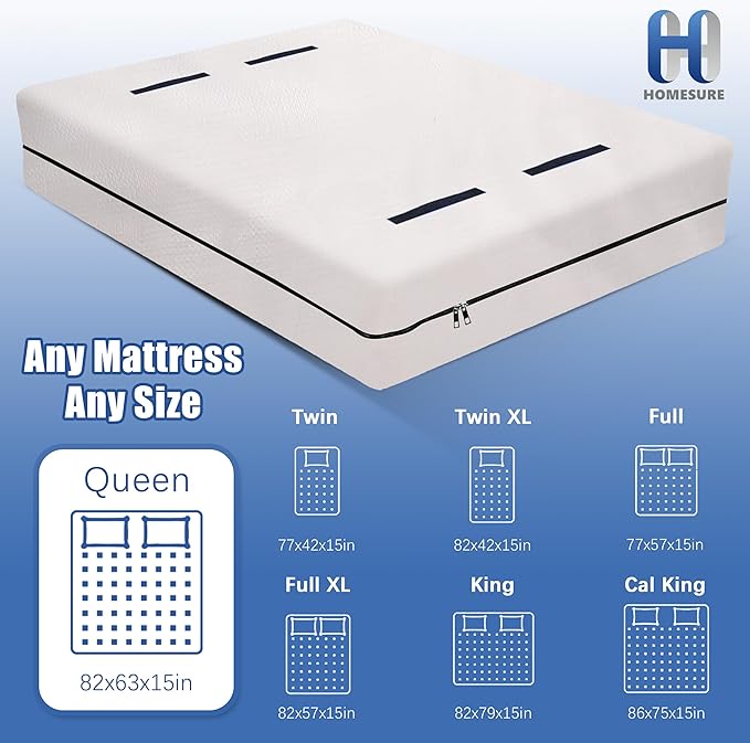 HOMESURE 2 Pack Mattress Bags for Moving and Storage with 8 Handles - Semi-Transparent, King