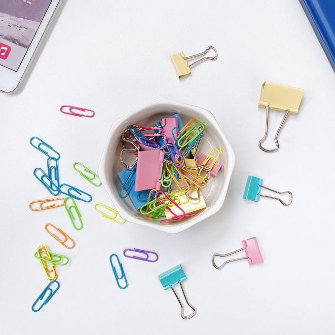 Ceramic Paper Clip Holders Paperclips Holder Dispenser Cute Clips Organizer for Desk Binder Clip Bowl Bobby Pin Hair Clip Holder Gift for Office (Pink Blossom)