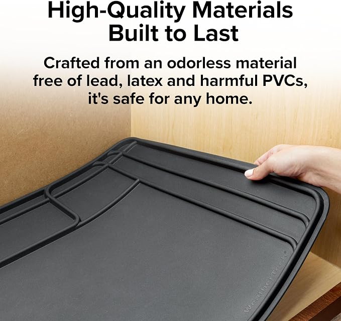 WeatherTech Sink Mat - Waterproof Under Sink Liner Mat for Kitchen Bathroom – 46” x 22” Inches - Durable, Flexible Tray – Home Undersink Organizer Must Haves, Tan, Made from Plastic