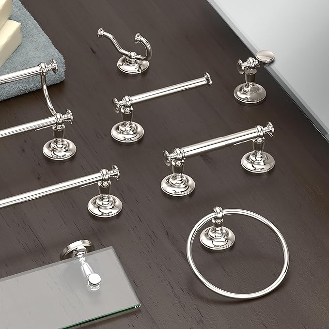 Gatco 4125 Tavern Double Robe Hook, Wall Mounted Bathroom Hook for Towels and Robes, Polished Nickel