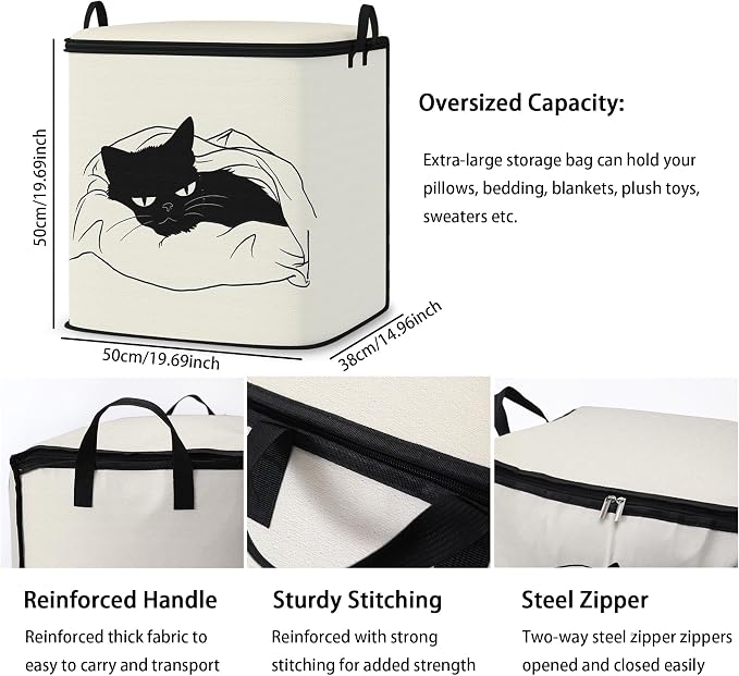 2pcs blanket storage bag for under bed,closet organizers 95L | clothing sweater sheet bedding comforter duvet quilt pillow toy storage bags with lids,dorm room essentials for containers