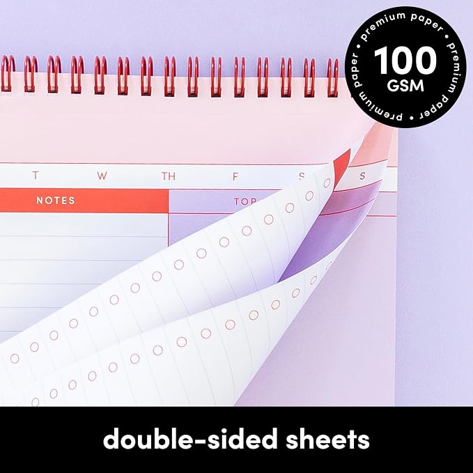 PAPERAGE To Do List Notepad, Daily To Do List Notebook, 60 Double-sided Tear-off Sheets, 3 Pack, 6.5" x 9.5", Undated Daily Planner Checklist for Office, School or Home (Sage/Tan)