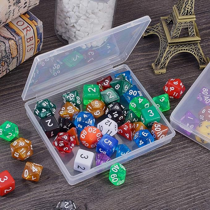 BENECREAT 8 Pack Rectangle Clear Plastic Bead Storage Containers Box Drawer Organizers with Lid for Earplugs Tiny Beads Dices and Other Small Craft Accessories - 4.72x3.9x0.78 Inches