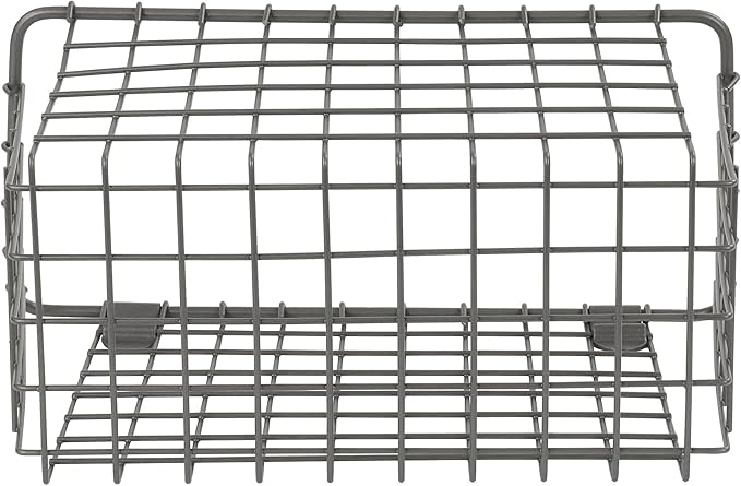 Spectrum Large Wall Mounted Wire Basket Industrial Gray Kitchen Wall Mount Organizer Storage Basket, Wire Basket for Kitchen Bathroom Pantry Organization, Wall Hanging Wire Caddy for Modern Homes