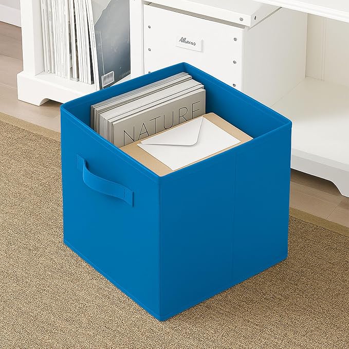 ShellKingdom Storage Bins, Foldable Fabric Storage Cubes And Cloth Storage Organizer Drawer For Closet And Toys, 6 Pack (Royal Blue)