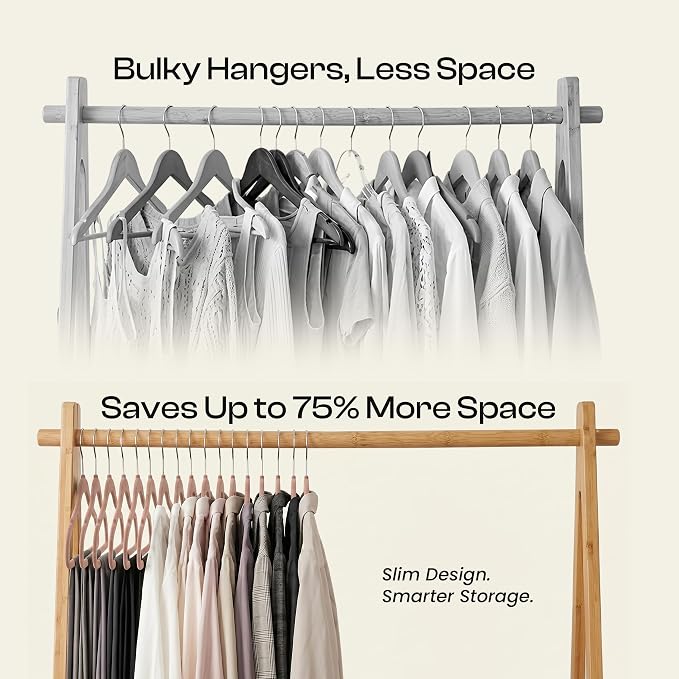 Utopia Home Velvet Hangers, Pink, 30 Pack | Luxury Non-Slip Slim Pant & Coat Hangers, Strong Space-Saving Clothes Hangers with Pants Bar and 360° Swivel Hook