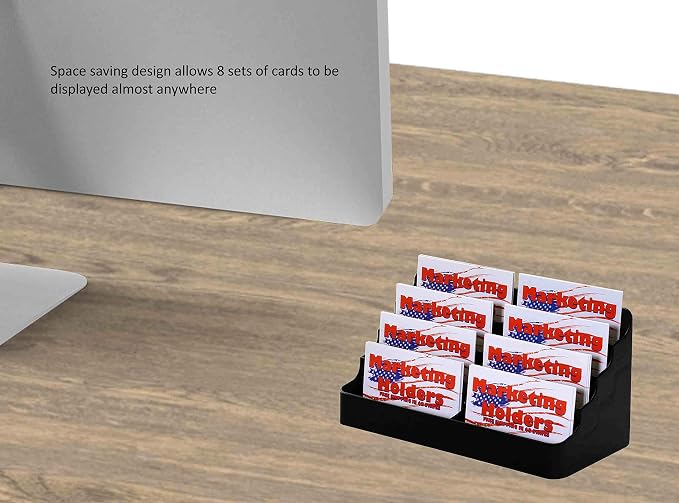 Marketing Holders Business Card Holder Counter for 3.5" x 2" Appointment Cards in Medical Facilities Business and Government Centers and Facilities Salons Black Acrylic Eight Pocket Four Tier
