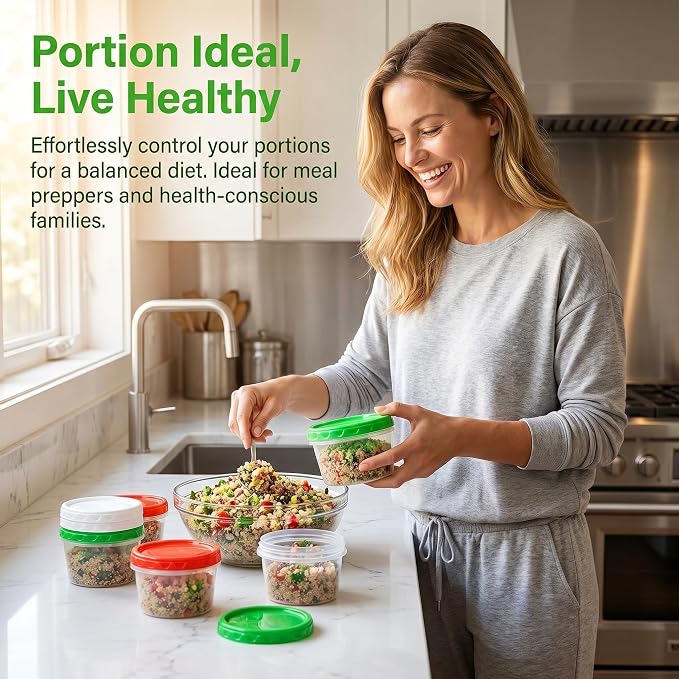 EONJOE 16oz Plastic Freezer Food Soup Containers with Lids, 2 Cup, 6pcs | Airtight & BPA-free for fresh food. Dishwasher/freezer safe, perfect for soup meal prep, portion control,snacks on-the-go