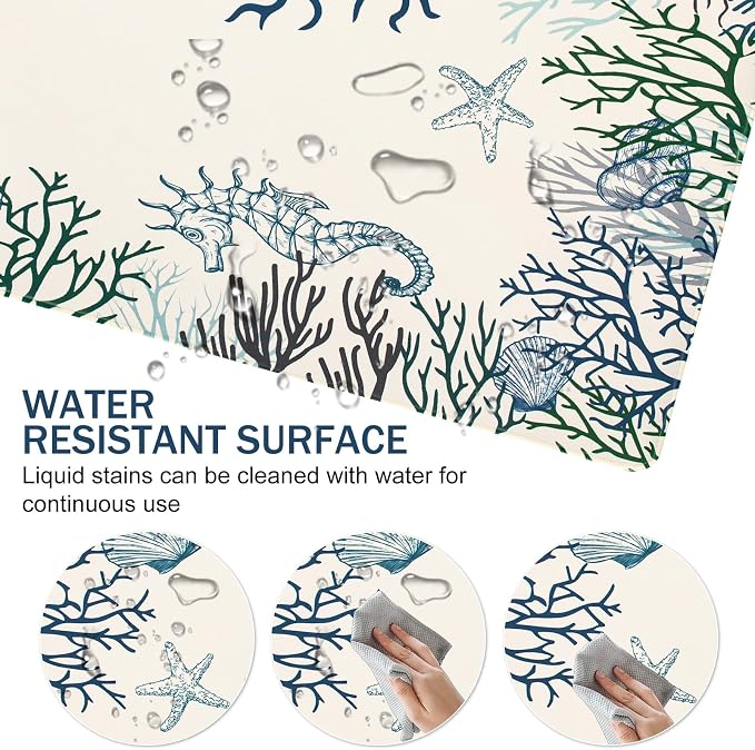 L-SPOUTTO Cute Desk Mat for Keyboard and Mouse, XXL Coral Large Mouse Pad | Non-Slip Keyboard Pad Waterproof Desktop Mat for Laptop Computer Work Game Home Office-Ocean Coral