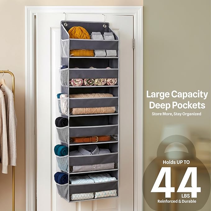 Utopia Home 6 Shelves Hanging Closet Organizer, Dark Grey, Pack of 1 | Storage Organizer for Closet, RV Baby Kids Closet Door, Over The Door, Nursery & Bedroom