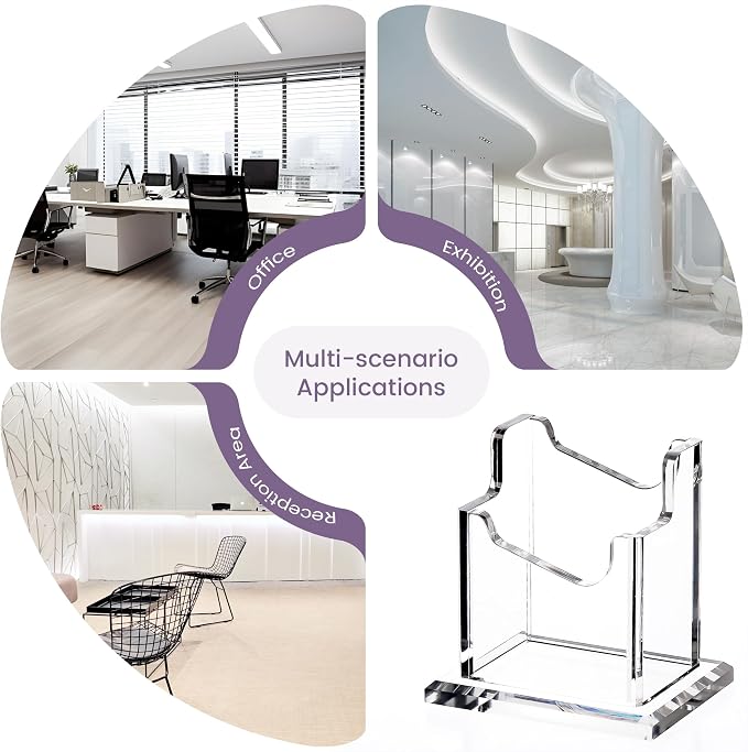HeZone Vertical Business Card Holder Display for Desk 1 Slot Acrylic Business Card Stand Rack for Women and Men (1 Slot Vertical) for Exhibition,Home&Office