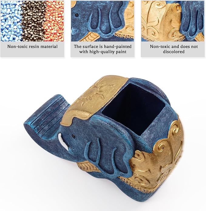MOKANI Elephant Pencil Holder with Phone Stand, Elephant Gifts for Women | Office Home Desk Organizer Accessories Cute Desk Decor Decorations Thanksgiving Christmas Christmas Gift