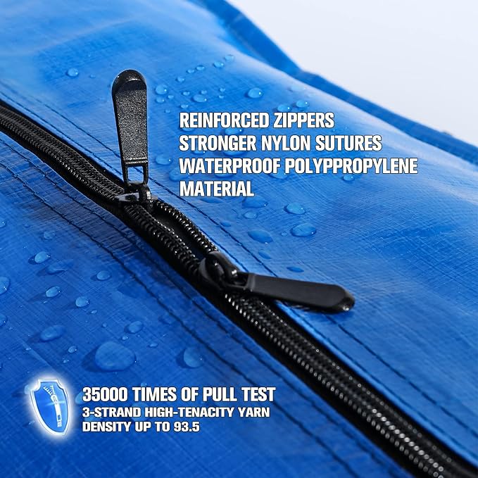 Heavy Duty Blue Moving Bags with Strong Zipper Handles Backpack Straps | 6 Pack Extra Large Storage Bags Totes Moving Boxes Packing Supplies for College Dorm Room Essentials Compatible with IKEA