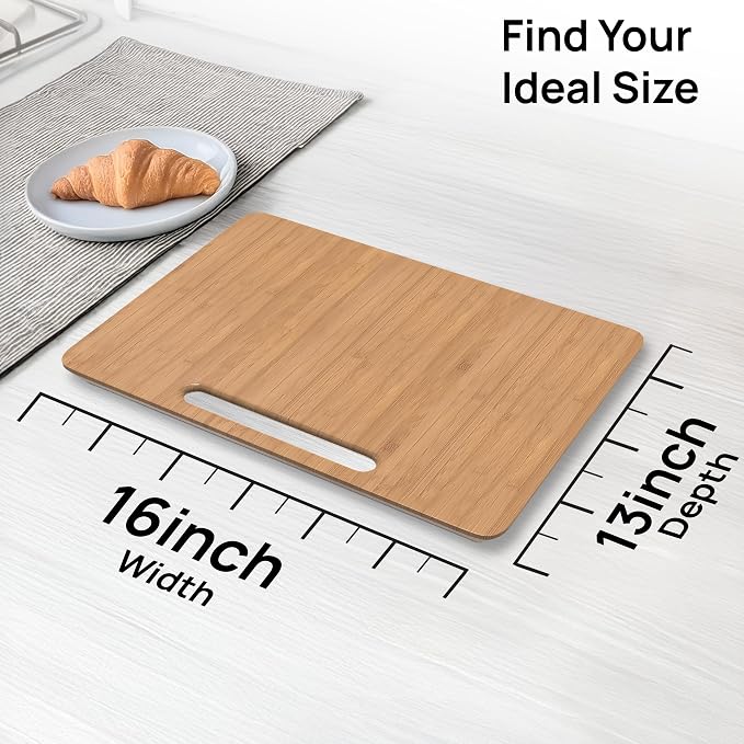 Ibyx Elegant Appliance Slider - Sliding Tray for Coffee Maker & Heavy Kitchen Appliances, Easy Slide, Made of Premium Bamboo, Space-Saving Kitchen Organizer, 40 lb Capacity, Natural - 16 x 13 Inch