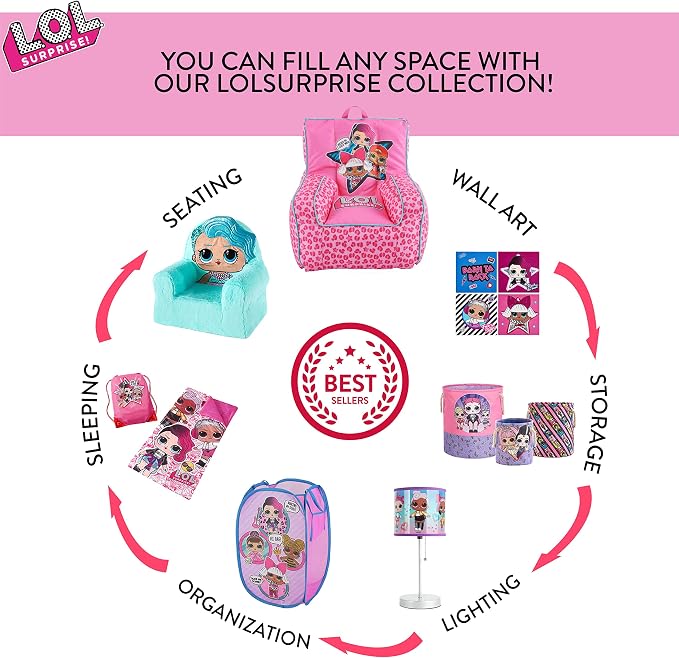 Idea Nuova LOL Surprise Set of Two Spacious Collpasible Storage Cubes, 10"x10"