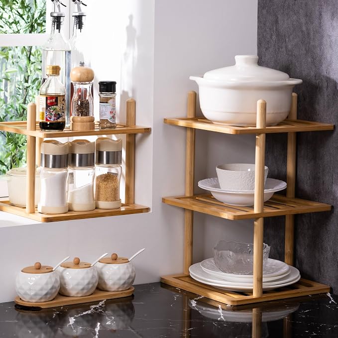2Pc 2-Tier Vertical Shoe Rack - Tall Narrow Shoe Rack Organizer for Small Spaces,Bamboo Shoen Shelf for Entryway,Closet,Corner,Doorway,Skinny Shoe Shelf Space Saving Shoe Storage