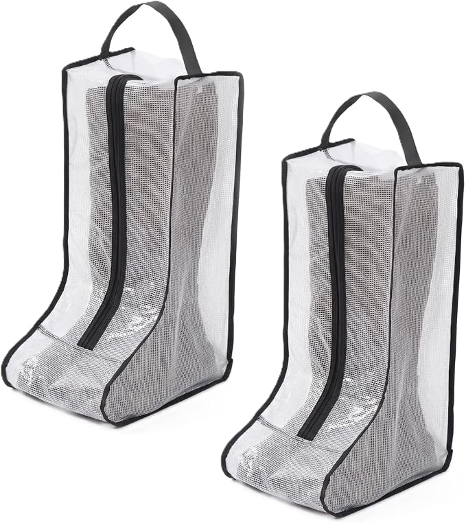 Boots Storage Bag, Portable Shoe Bags for Storage and Travel, Clear Dust Proof Boots Cover Bag, Boot Organizer (Large)