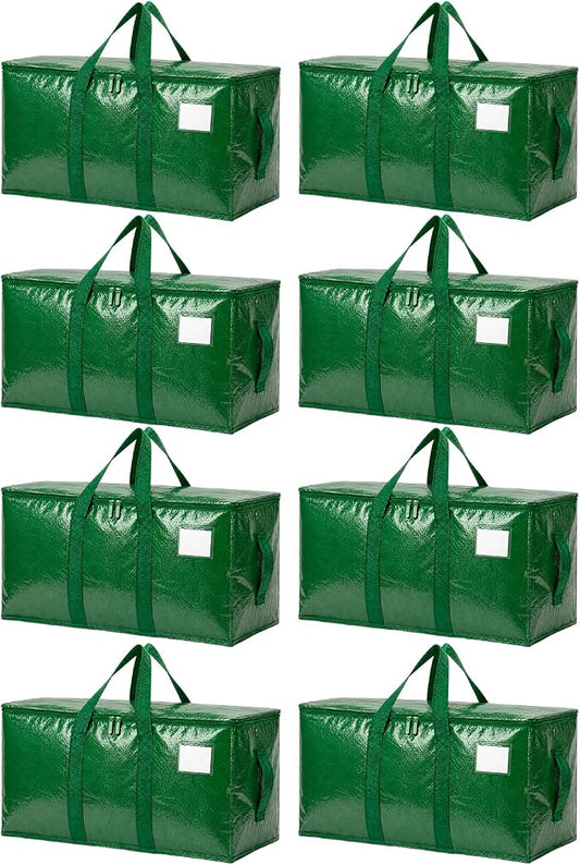 Songrey Heavy Duty Moving Bags, 8 Pack Large Storage Bags with Zipper & Handles, Waterproof Totes Bags for Clothes Packing, Moving, College Supplies, Home Organization