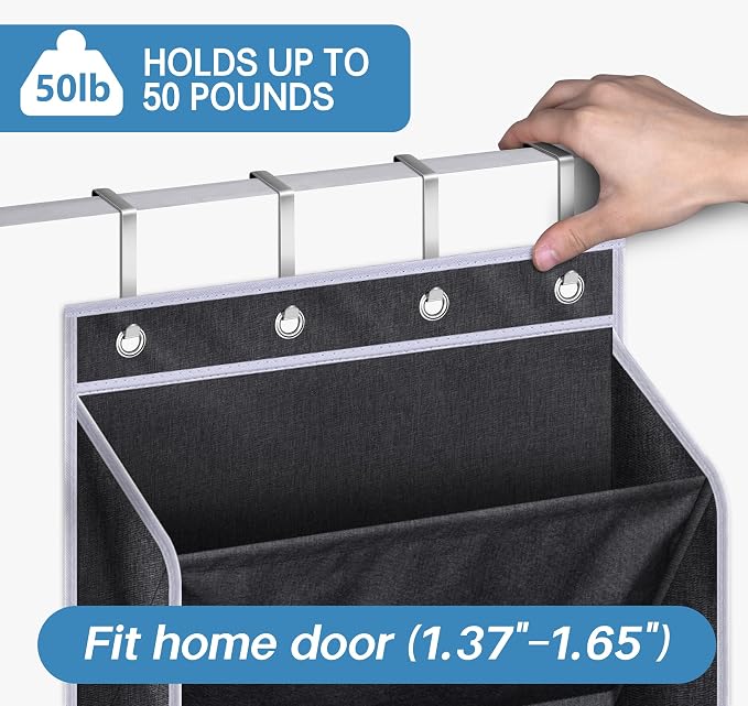 KEETDY Over the Door Shoe Rack for Door Fit 20 Pairs Sneakers Large Hanging Shoe Organizer for Closet Storage Boots, Black