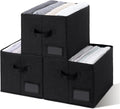 GRANNY SAYS Storage Baskets for Closet Shelves, Fabric Storage Bins for Clothes, Closet Organization Bins, Collapsible Storage Bins with Handles, Black, Large, 3-Pack