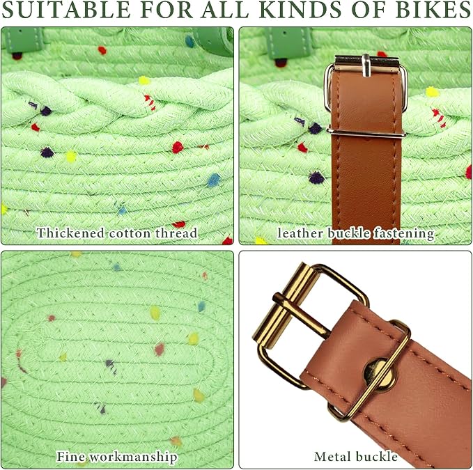 Kids Bike Basket for Girls, Front Bicycle Basket, Easy-Install Adjustable Straps for Balance Bikes Scooters