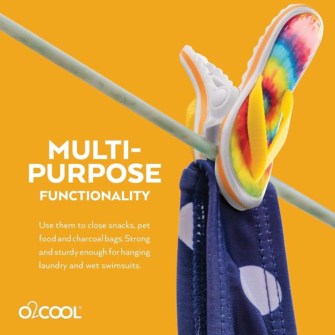 O2COOL BocaClips Beach Towel Clips Patio Pool Tie Dye Flip Flop 2pk | Yes
