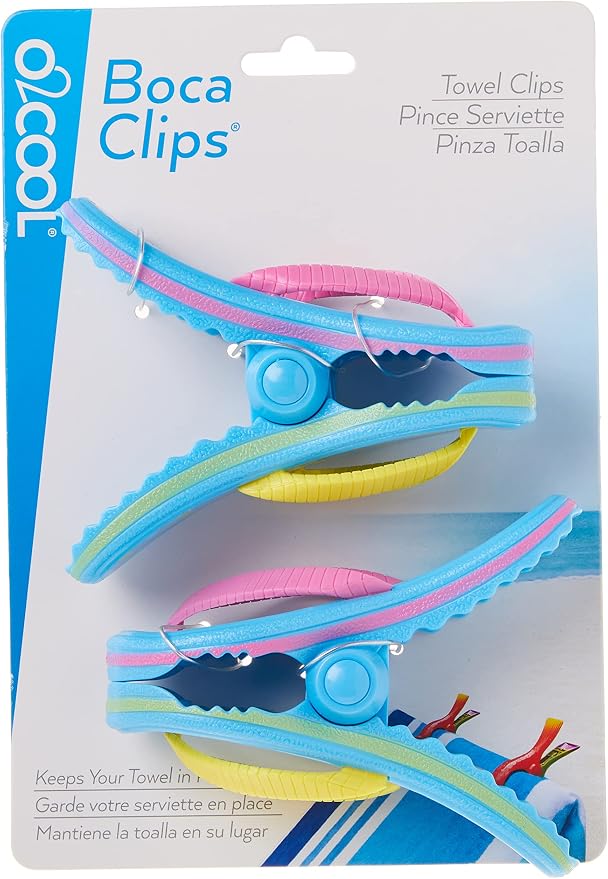O2COOL BocaClips Beach Towel Clips for Chairs Patio & Pool Flip Flop 2pk | Yes