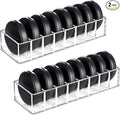 HBlife 2 Pack Clear Acrylic Makeup Compact Organizer, 8 Spaces Vanity Organizer Stand Eyeshadow Pallet Storage for Lipstick Bronzer Powder Highlighter, Skincare Cosmetic Display Cases for Bathroom