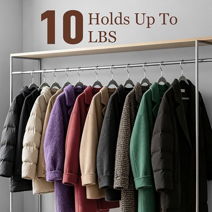 Velvet Hangers 100 Pack, 17.5 Inches Wide Large Size, Heavy Duty Non-Slip Slim Clothes Hangers for Pants, Coats, Skirts, Jeans, Sweaters and More, Nylon-Flocked, Gray