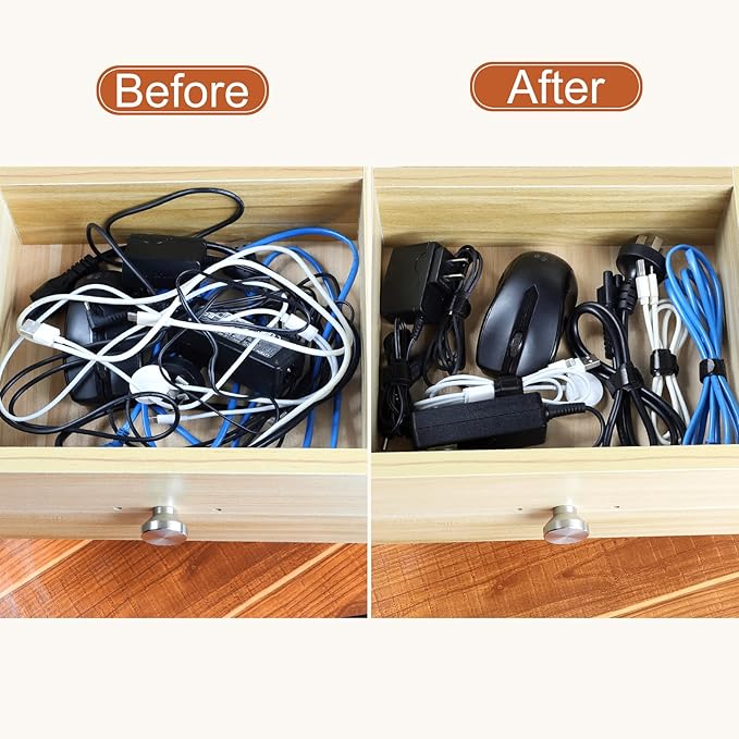 MVYC 120PCS 6 Inch Reusable Cable Ties Wire Ties Cord Organizer Cable Organizer Adjustable Management Black (Pack of 2)