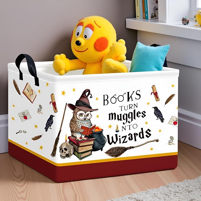 Rectangular Baby Kids Storage Basket Boys for Home Kitchen Girls Cute Toy Storage Bin Organizer Shelf Book Room Decor(Magic)