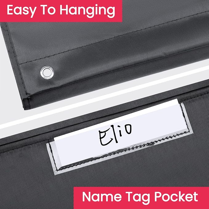 School Pocket Chart, 30 Signatory Pocket, Heavy Duty Hanging File Folders Pocket Chart Cascading Organizer & 5 Hangers Hooks, Perfect for Classroom, School, Office or Home Use