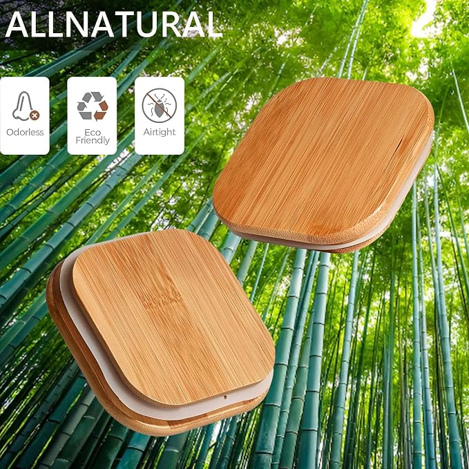 Glass Storage Containers with Lids, Clear Food Storage Container Jar with Sealing Bamboo Lid for Noodles Flour Cereal Rice Sugar Tea Coffee Beans (Square-5Pack)