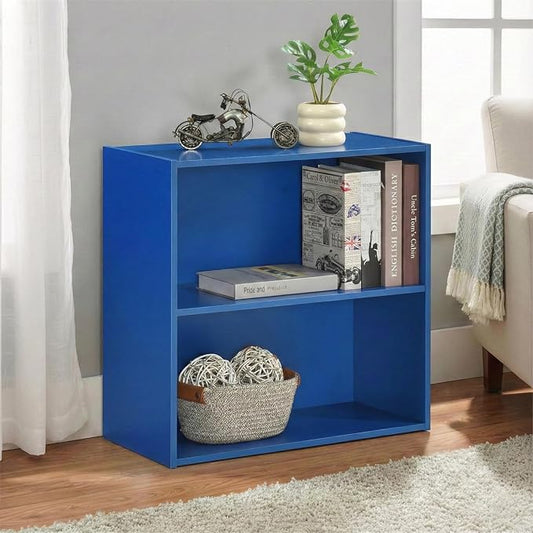 KB Designs - Tony 2-Tier Modern Bookcase with Open Storage Shelves for Kids’ Rooms, Playrooms, or Home Offices – Compact Colorful Bookshelf Organizer