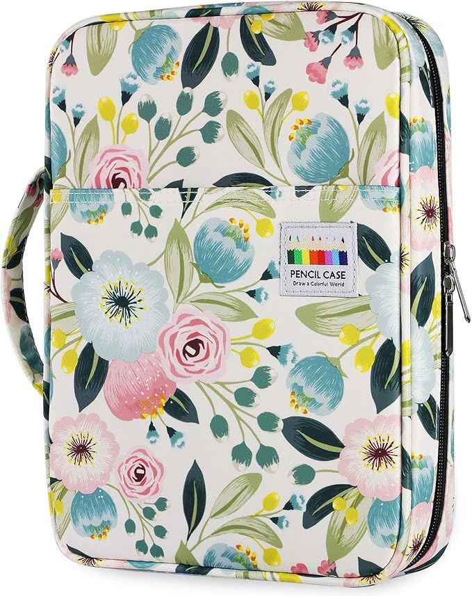 YOUSHARES 166 Slots Colored Pencil Case Holder - Pen Case Organizer with Multilayer Holder for Prismacolor Colored Pencils & Gel Pen of Adult & Artist (blossom)