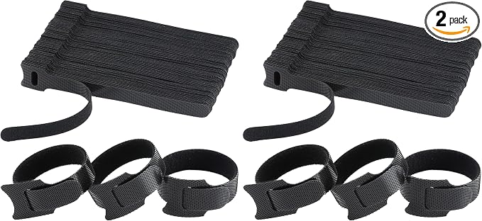 MVYC 120PCS 6 Inch Reusable Cable Ties Wire Ties Cord Organizer Cable Organizer Adjustable Management Black (Pack of 2)