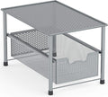 Simple Houseware Stackable Under Sink Cabinet Sliding Basket Organizer Drawer, Silver