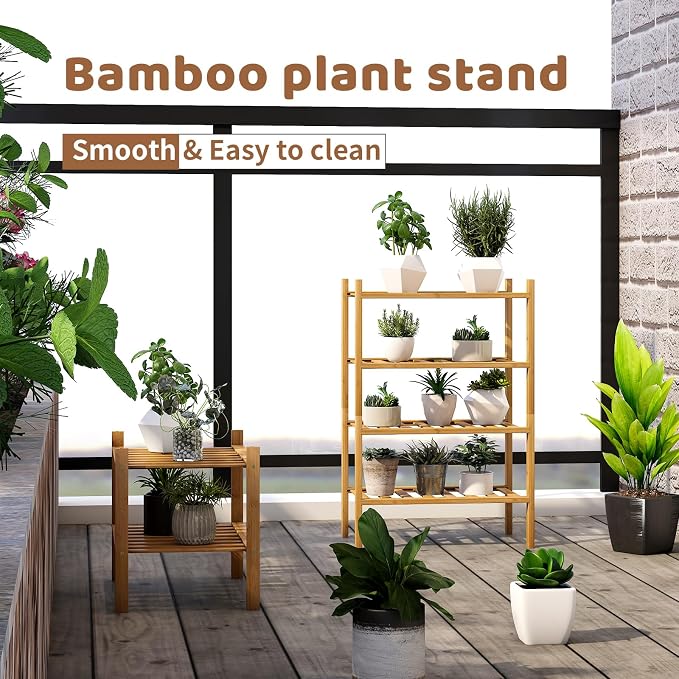 Bamboo Shoe Rack Stackable Shoe Shelf Storage Organizer for Unit Entryway Hallway and Closet Sturdy Freestanding Small Shoe Shelf(4S Tier Natural)