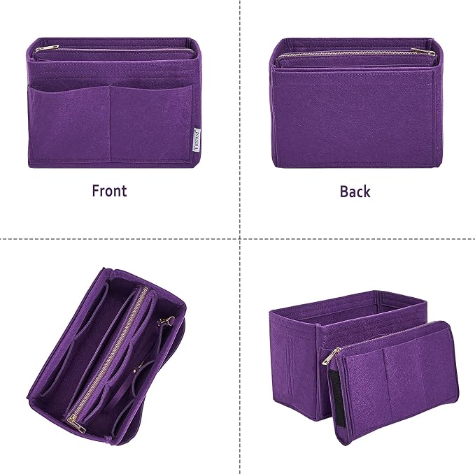 Vercord Felt Organizer Insert For Purse Handbag Tote Bag In Bag Inside Shaper Divider Neo Purple X-Large
