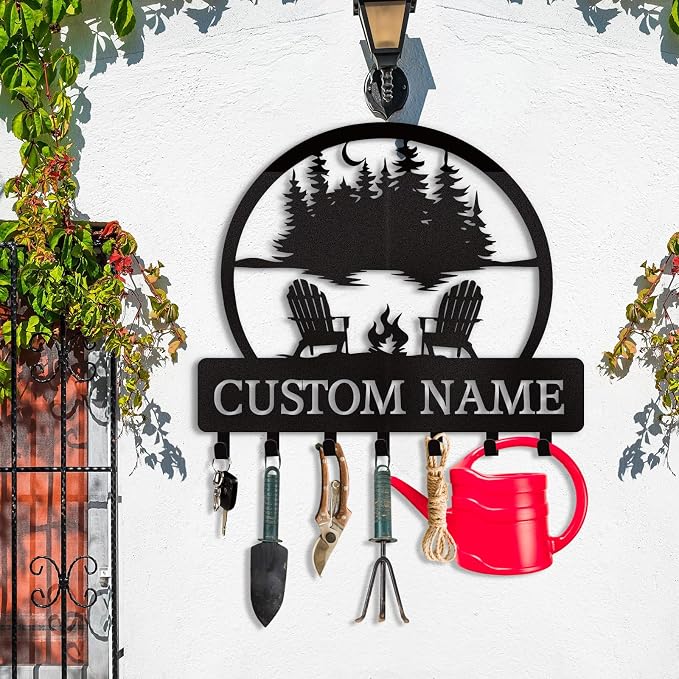 Dyoart Personalized Custom Name Key Holder - Wall Mounted Key Rack for Kitchen, Entryway, Hallway, Office, Doorway