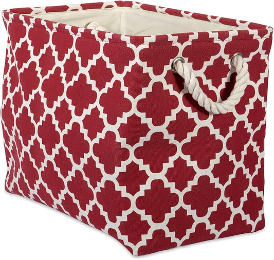 DII Polyester Container with Handles, Lattice Storage Bin, Large, Rust