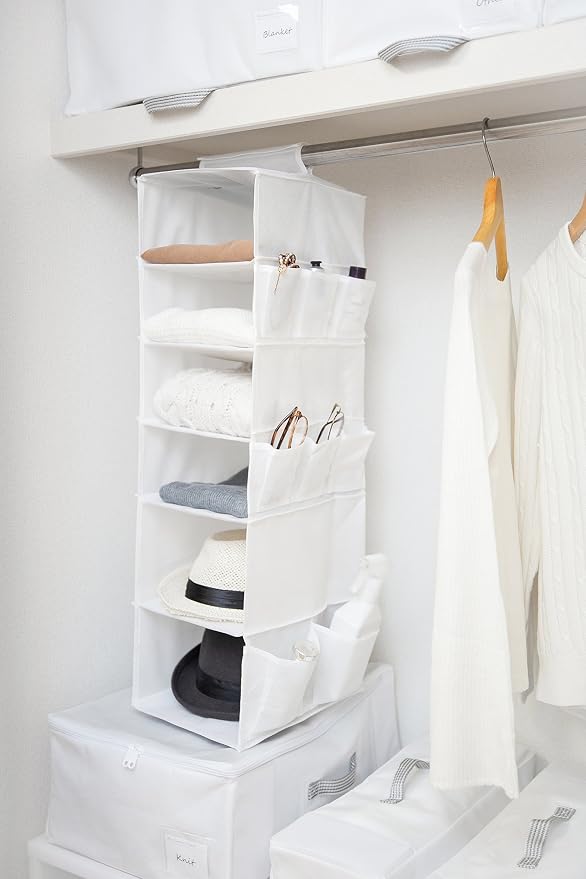 Towa Sangyo 85695 MSC Storage Rack, 6 Tiers, Hanging Storage, Closet, White, for Clothes and Accessories