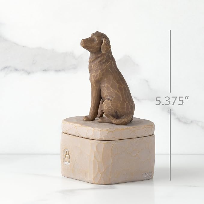 Willow Tree Love my Dog (dark), sculpted Hand-Painted Keepsake Box