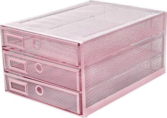 EXERZ Paper Sorter 3 Drawer Wire Mesh A4 / Desk Multifunctional Desk Organiser/Multi-Layer Letter Tray - for Documents, Magazines, Notebooks and Letter