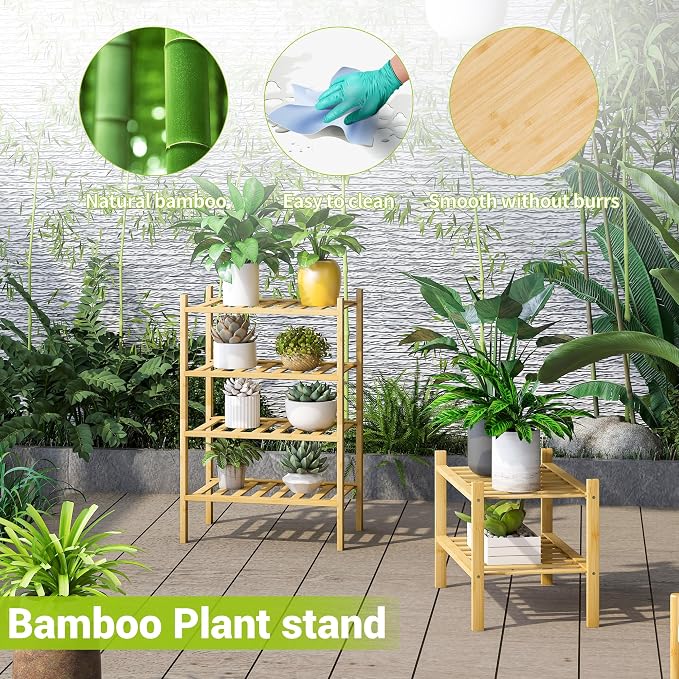 BMOSU 2-Tier Bamboo Small Shoe Rack Premium Stackable Shoe Shelf Storage Organizer for Hallway Closet Living Room Entryway Organizer (Natural Bamboo)