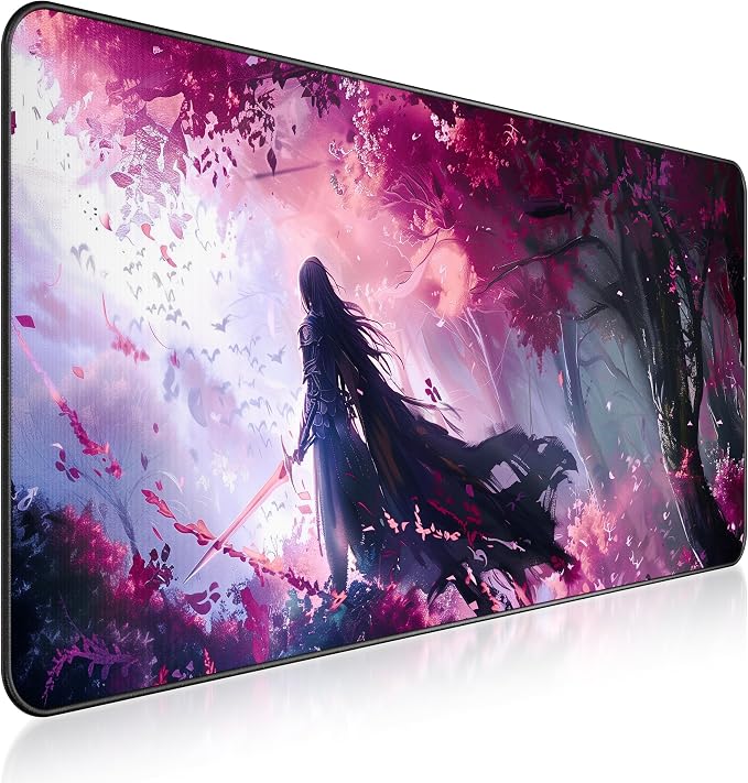 XXL Anime Gaming Mouse Pad 35.4 x 15.7 inch - Water-Resistant & Stitched Edges - Large XL Mousepad for Desk - Gamer Accessories Big Full Deskpad Mat Game Mousepads Deskmat