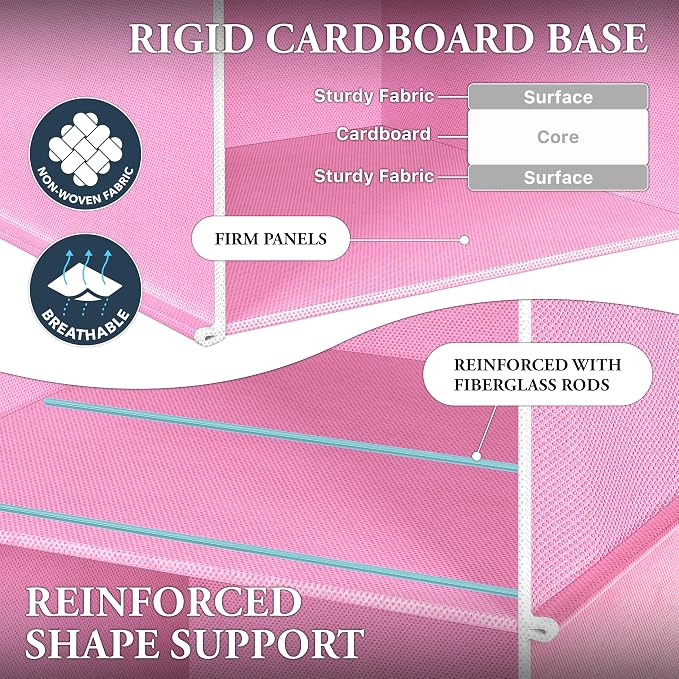 Simple Houseware 6 Shelf Hanging Closet Organizer, Pink